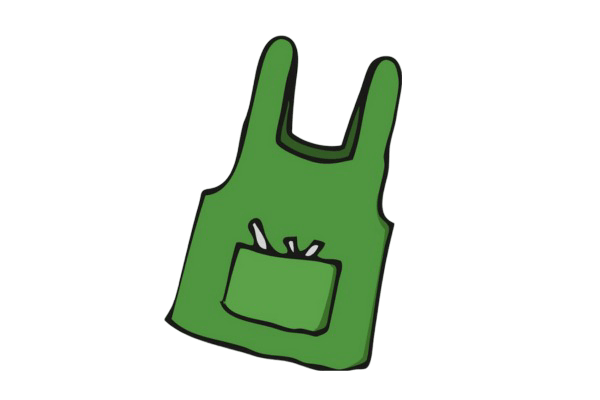 Illustration d’un tablier vert avec poches