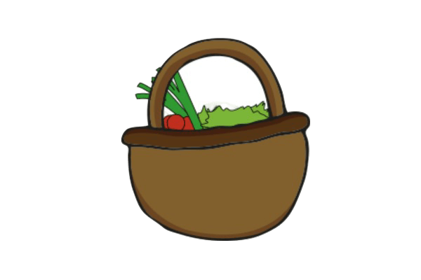 Illustration d’un panier rempli de légumes